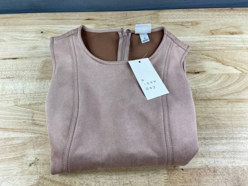 A New Day Suede Sleeveless Dress, Light Pink, Womens Size 0 - Brand New