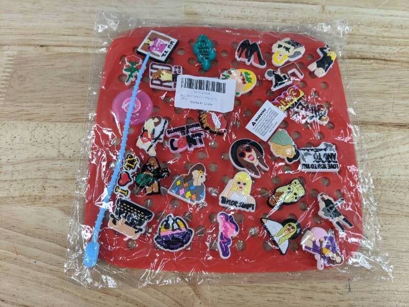 30 Brand New Taylor Swift Croc Charms with Display Mat