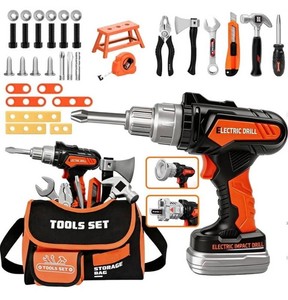 Kids Electronic Tool Toy Set with Drill & Storage Bag - Brand New