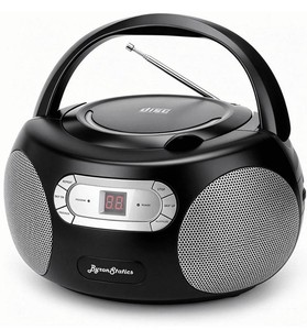 Byron States Portable CD Player AMFM Radio, Indoor or Outdoor, Black - Brand New