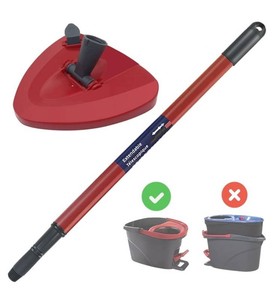 Home-Times 3-Pin Mop Head & Handle for O-Cedar Easy Wring, Red - Brand New