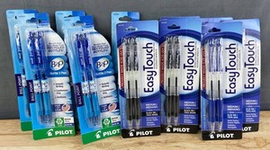 Pilot EasyTouch, Black and Blue, & Pilot B2P Ballpoint Pens, Blue, 22 Total Pens - Brand New