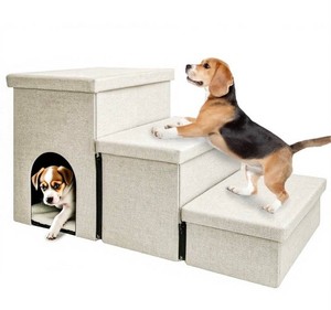 Tolobeve 3-Step Pet Stairs with Storage, $50 Retail - Brand New