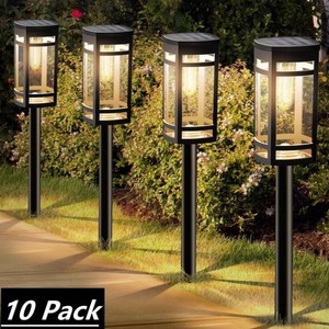 Solar Pathway Waterproof Lights, Warm White, 10 Pack, $40 Retail - Brand New