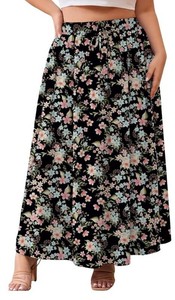 SHOWMALL Womens Plus Size Floral Maxi Skirt Size 2X - Brand New