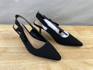 Womens Black Slingback Kitten Heel Pumps Size 8 - Brand New