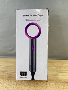 Powerful Hair Dryer with 360-Degree Air Collector, Purple and Black - Brand New