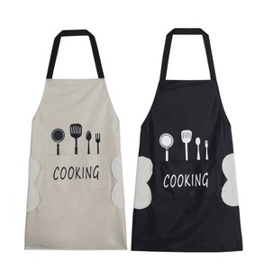 Cooking Kitchen Aprons with Hand Wipe, Black, Gray, 2 Total - Brand New