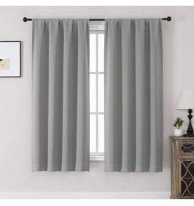 MKHLL Heather Gray Blackout Curtains, 2 Panels, 40 x 63 - Brand New