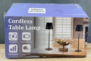 Kakanuo Cordless Rechargeable Table Lamps, Adjustable Height, Black, 2 Total - Brand New