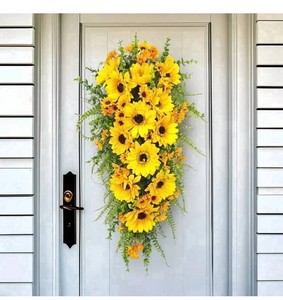 Artificial Sunflower Swag Wreath, Indoor or Outdoor - 23.6 - Brand New