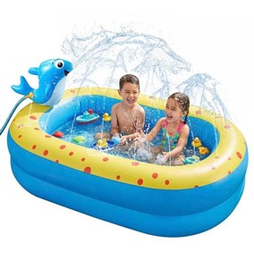 Livhil Inflatable Kids Pool with Dolphin Sprinkler, 66.9 - Brand New