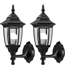 Outdoor Porch Lights E26, Rubbed Matte Black, 2 Total - Brand New