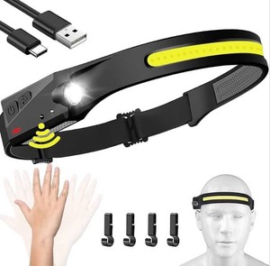 Rechargeable 230-Degree LED Headlamp, 350 Lumens, Black - Brand New