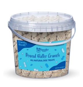 Spunky Pup Peanut Butter Crunch Biscuits Crunchy Dog Treats, 4 LB Bucket, $30 Retail - Brand New