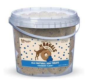 Spunky Pup Bagels Blueberry Flavored Crunchy Dog Treats, 3 LB Bucket, $30 Retail - Brand New