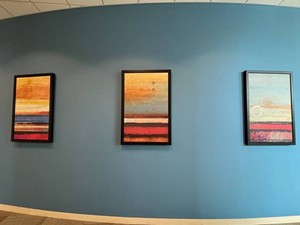 Abstract Contemporary Framed Wall Art Panels Set of 3