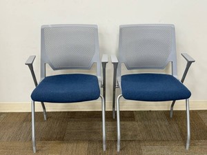 North Very Side Chairs Blue Upholstered Armchairs (Lot of 2)