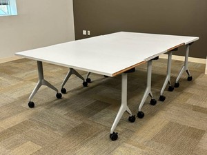 HON Mobile Folding Training Tables - White (Lot of 4)