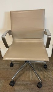 R902B Manager Loop-Arm Office Chair - Beige Upholstery