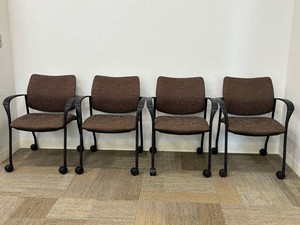 Office Guest Chairs Brown Upholstered SKU 6900C (Lot of 4)