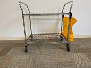 Rubbermaid Commercial Two-Shelf Utility Cart With Collection Bag
