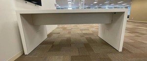 White Office Workstation Desk With Integrated Power & Connectivity