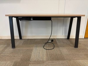 Contemporary Office Desk With Integrated Power Strip