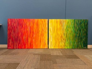Dawnfelice Abstract Painted Canvases (Lot of 2)