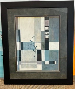 Framed Abstract Geometric Botanical Artwork