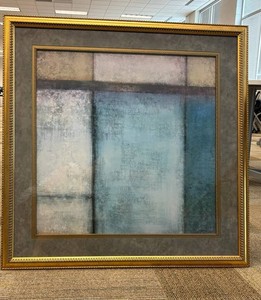 Framed Abstract Geometric Artwork With Ornate Gold-Tone Frame