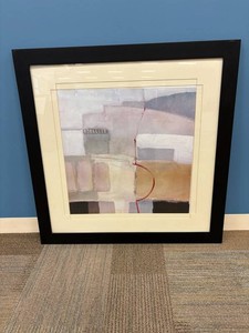 Framed Abstract Geometric Artwork With Black Frame