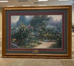 Framed Floral Garden Landscape Artwork