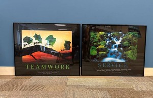 Teamwork & Service Framed Motivational Prints (Lot of 2)
