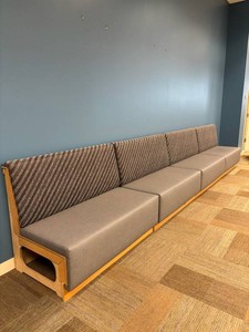 Four-Seat Modular Upholstered Lobby Sofa Bench