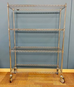 ULINE 4-Tier Rolling Wire Shelving Cart