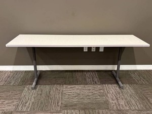 Rectangular Office Conference Table With Metal T-legs