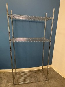 Chrome Wire Shelving Unit - 4 Adjustable Shelves