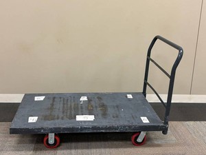 Heavy-Duty Metal Platform Cart With Push Handle