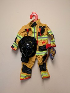 NEW ADVENTURE FACTORY FIREMAN COSTUME SIZE 3-4