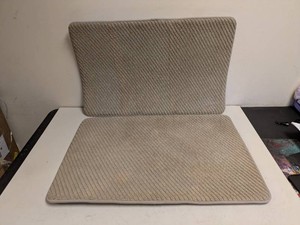 (2) MEMORY FOAM BATH MAT TAN