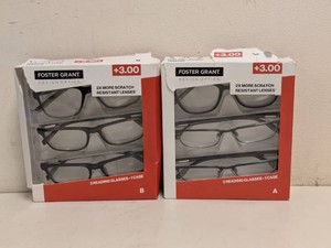 (2) NEW FOSTER GRANT 3.00 READING GLASSES 3PK