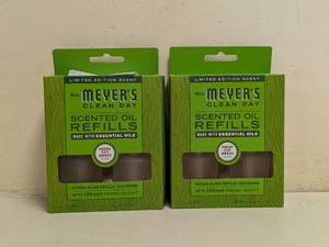 (2) NEW MRS. MEYERS CLEAN DAY SCENTED OIL REFILLS 2PK. FRESH CUT GRASS SCENT