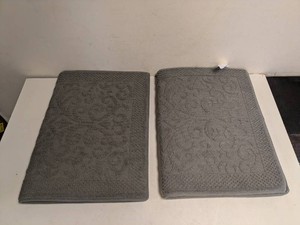 (2) MEMORY FOAM BATH MAT GRAY