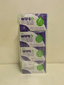 (4) NEW FLENTS WIPE N CLEAR LENS WIPES 75CT.