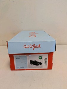 NEW CAT & JACK KIDS TRINA FLATS SIZE 10 BLACK