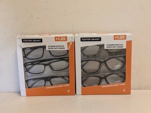 NEW FOSTER GRANT 1.25 READING GLASSES 3PK