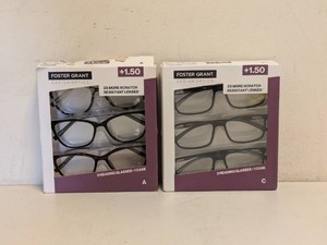 NEW FOSTER GRANT 1.50 READING GLASSES 3PK