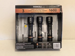 DURACELL HYBRID LED FLASHLIGHTS 1600 LUMEN 3PK