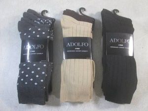 (EC1) 3 - 4-Packs of Adolfo Mens Dress Socks Size 6 12 - 12